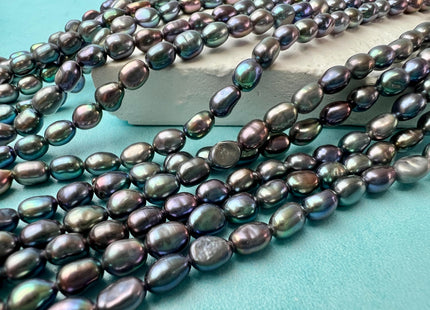 3.5-4x5 mm AAA Rainbow Peacock Color Rice Nugget Freshwater Pearl Beads Genuine High Luster Tiny Freshwater Pearl #P2723