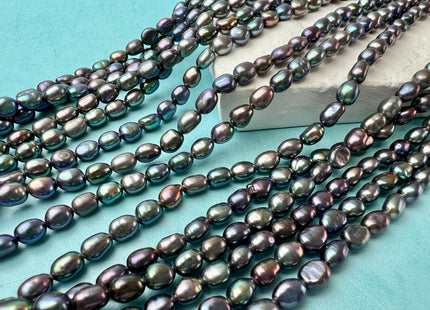 3.5-4x5 mm AAA Rainbow Peacock Color Rice Nugget Freshwater Pearl Beads Genuine High Luster Tiny Freshwater Pearl #P2723