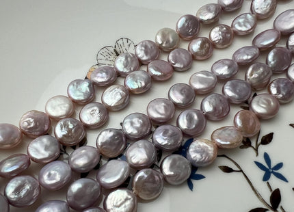9-9.5 mm AAA Natural Mauve Pink Freshwater Coin Pearl Genuine High Luster Small Coin Pearls 35 Beads #P2727