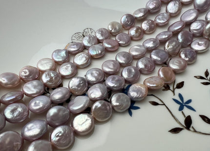 9-9.5 mm AAA Natural Mauve Pink Freshwater Coin Pearl Genuine High Luster Small Coin Pearls 35 Beads #P2727