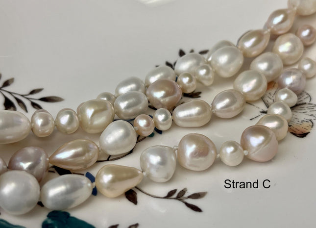 64 Inches 6-10 mm AA Natural White And Pink Potato Rice Freshwater Pearl Necklace Bridal Pearl Necklace Genuine Pearl Long Necklaces #P2759