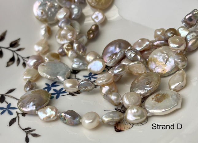 64 Inches Natural White Or Seaweed Mixed Keshi Coin Potato Freshwater Pearl Necklace Genuine Pearl Necklace #P2759