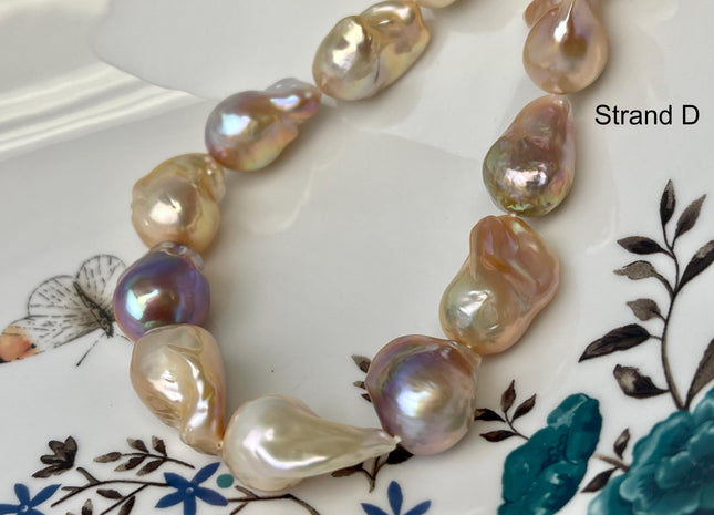 12-15 mm AA Rare Mixed Natural Mauve Pink Baroque Pearl Genuine Quality Edison Pearl With Iridescent Color #P2713