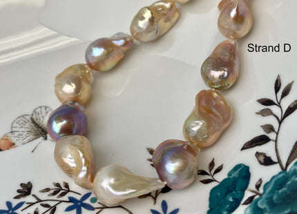 12-15 mm AA Rare Mixed Natural Mauve Pink Baroque Pearl Genuine Quality Edison Pearl With Iridescent Color #P2713