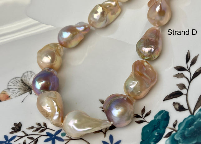 12-15 mm AA Rare Mixed Natural Mauve Pink Baroque Pearl Genuine Quality Edison Pearl With Iridescent Color #P2713