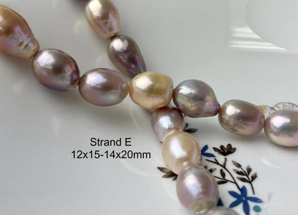 12-15 mm AA Rare Mixed Natural Mauve Pink Baroque Pearl Genuine Quality Edison Pearl With Iridescent Color #P2713