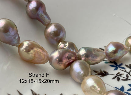 12-15 mm AA Rare Mixed Natural Mauve Pink Baroque Pearl Genuine Quality Edison Pearl With Iridescent Color #P2713