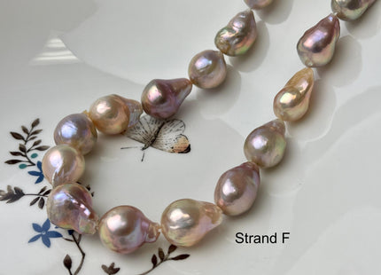 12-15 mm AA Rare Mixed Natural Mauve Pink Baroque Pearl Genuine Quality Edison Pearl With Iridescent Color #P2713