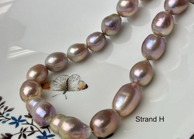 12-15 mm AA Rare Mixed Natural Mauve Pink Baroque Pearl Genuine Quality Edison Pearl With Iridescent Color #P2713