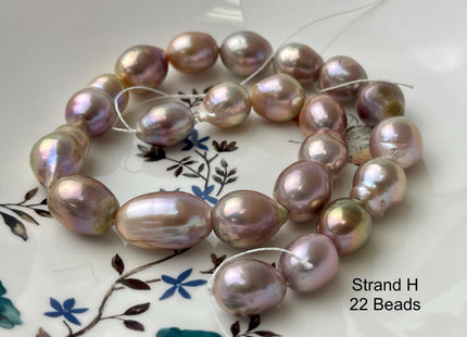 12-15 mm AA Rare Mixed Natural Mauve Pink Baroque Pearl Genuine Quality Edison Pearl With Iridescent Color #P2713