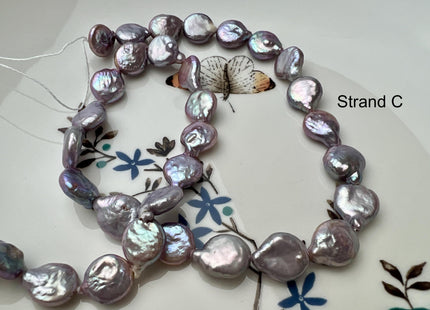 9-9.5 mm Natural Mauve Pink Freshwater Coin Pearl Genuine Natural Small Tear Drop Coin Pearls 30 Beads #P2724