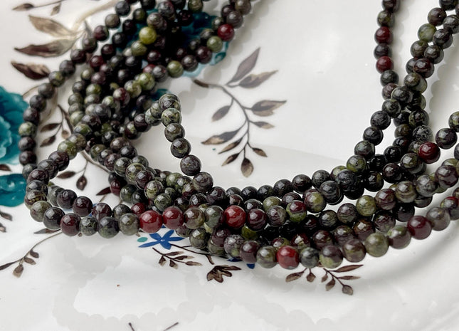 4mm 6mm 8mm 10mm AAA Smooth Round Natural Dragon Blood Jasper Gemstone Beads Multi Red Green Color Jasper Loose Beads #2298