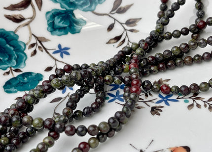 4mm 6mm 8mm 10mm AAA Smooth Round Natural Dragon Blood Jasper Gemstone Beads Multi Red Green Color Jasper Loose Beads #2298