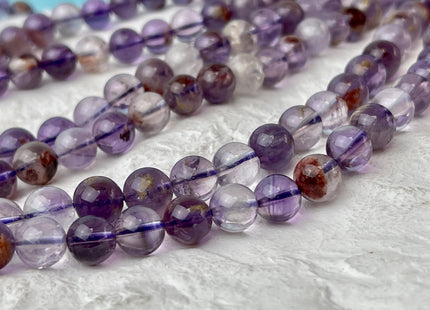 WHOLESALE 4mm 6mm 7.5mm 8mm 10mm 12mm AAA Smooth Round Top Quality Natural Super Seven Gemstone Natural Color Cacoxenite Amethyst #2214