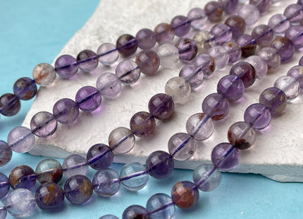 WHOLESALE 4mm 6mm 7.5mm 8mm 10mm 12mm AAA Smooth Round Top Quality Natural Super Seven Gemstone Natural Color Cacoxenite Amethyst #2214