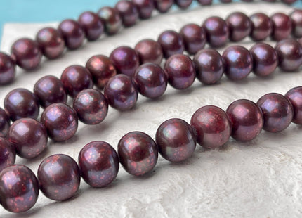 10mm Rare Plum Red Potato Freshwater Pearl Beads Genuine Dark Red Freshwater Pearls 45 Beads #P2733
