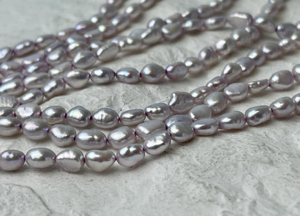 4-5x6-7 mm Lilac Rice/Oval Nugget Freshwater Pearl Beads Genuine High Luster Freshwater Pearl Nuggets 61 Beads #P2734