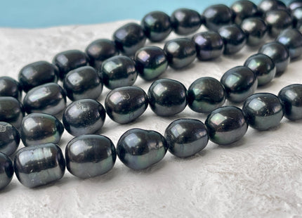 10-11x12-13 mm Dark Prussian Blue Color Freshwater Pearls Rice/Oval Shape Pearl Beads Genuine Large Freshwater Pearls #P2738
