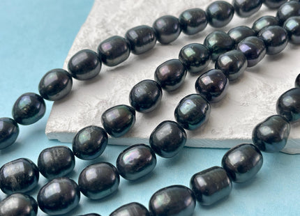 10-11x12-13 mm Dark Prussian Blue Color Freshwater Pearls Rice/Oval Shape Pearl Beads Genuine Large Freshwater Pearls #P2738