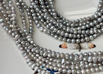 3-4 mm Gray Color Potato Nugget Freshwater Pearl Beads Genuine Freshwater Pearls Tiny Gray Nugget Seed Beads #P2741