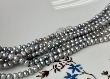3-4 mm Gray Color Potato Nugget Freshwater Pearl Beads Genuine Freshwater Pearls Tiny Gray Nugget Seed Beads #P2741
