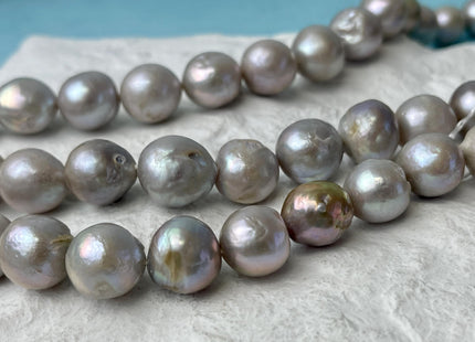 11-13 mm Gray Color Baroque Freshwater Pearl Beads Genuine Baroque Edison Pearls 30 Pieces B Grade #P2739