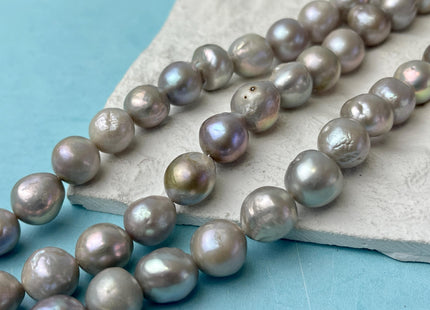 11-13 mm Gray Color Baroque Freshwater Pearl Beads Genuine Baroque Edison Pearls 30 Pieces B Grade #P2739