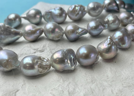 14-17x20 mm AA Jumbo Gray Baroque Freshwater Pearl Beads Cultured Gray Baroque Genuine Freshwater Baroque Pearls 18-20 Beads #P2747
