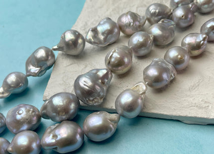 14-17x20 mm AA Jumbo Gray Baroque Freshwater Pearl Beads Cultured Gray Baroque Genuine Freshwater Baroque Pearls 18-20 Beads #P2747