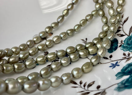 8-9x10 mm Sage Green Color Rice Nugget Freshwater Pearl Beads Genuine High Luster Freshwater Pearl Nuggets #P2750