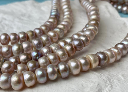 6x9-10 mm Mixed Natural Mauve And Light Pink Color Round Button Freshwater Pearl Beads Genuine Freshwater Pearls #P2753