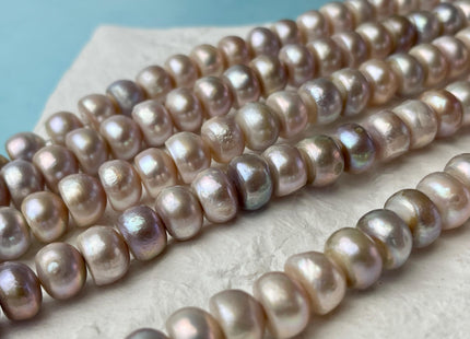 6x9-10 mm Mixed Natural Mauve And Light Pink Color Round Button Freshwater Pearl Beads Genuine Freshwater Pearls #P2753