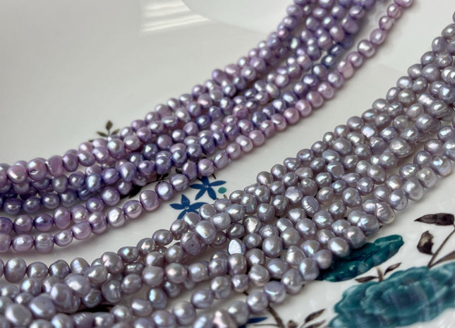 4-5 mm Lavender Purple Pink Color Potato Nugget Freshwater Pearl Beads Genuine Tiny Freshwater Pearls #P2754