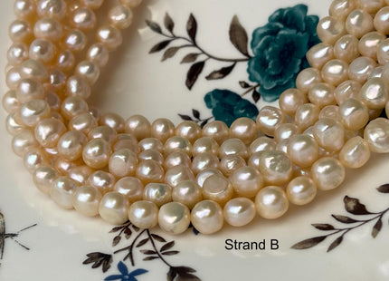 8-10 mm Natural Light Peach Pink Color Potato Nugget Freshwater Pearl Beads Genuine Pink Freshwater Pearl #P2755