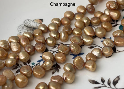 8x9-10 Champagne/Red/Gold Color Top Drilled Freshwater Nugget Pearls Genuine Natural Freshwater Pearl Beads #P2756