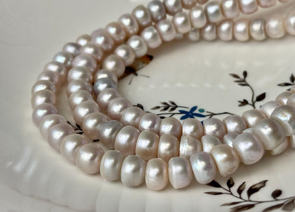 6x9.5-10 mm Mixed Natural Pale Pink Color Round Button Freshwater Pearl Beads Genuine Freshwater Pearls #P2757