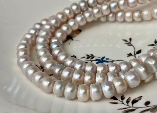 6x9.5-10 mm Mixed Natural Pale Pink Color Round Button Freshwater Pearl Beads Genuine Freshwater Pearls #P2757