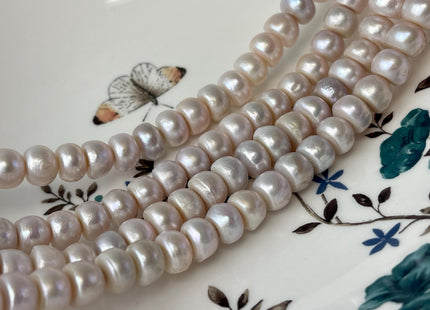 6x9.5-10 mm Mixed Natural Pale Pink Color Round Button Freshwater Pearl Beads Genuine Freshwater Pearls #P2757