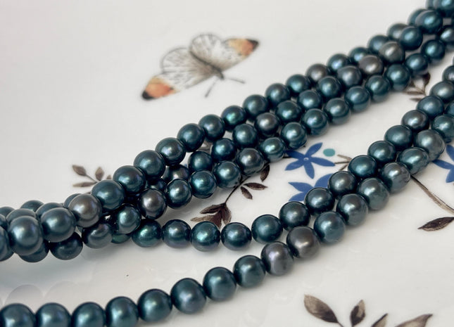5-6 mm AA Baby Dark Blue Color Potato Freshwater Pearl Beads Genuine Blue Color Freshwater Pearls #P2758