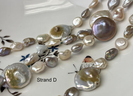 64 Inches Natural White Or Seaweed Mixed Keshi Coin Potato Freshwater Pearl Necklace Genuine Pearl Necklace #P2759