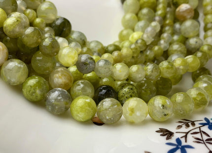 4 mm 6 mm 8 mm 10 mm 12 mm Smooth Round Natural Quartz Gemstone Beads Natural Yellow Green Color Quartz Loose Beads 15 Inches Strand #2970