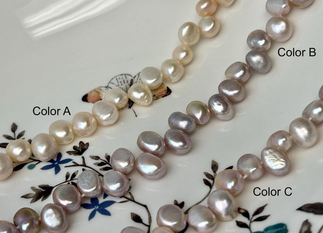7-8 mm AA Natural Pink Color Top Drilled Freshwater Nugget Pearls, Genuine Natural Color Nugget Pearls #1315