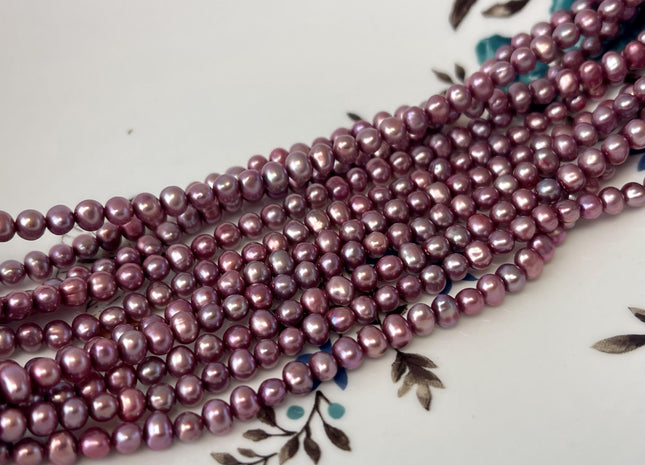 3.5-4 mm AA Rare Lavender Color Potato Freshwater Pearl Beads Genuine High Luster Lavender Pink Purple Tiny Pearls 100 Beads #P2620