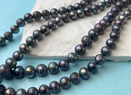 9-10 mm Peacock Edison Baroque Pearls Off-Round Shape Genuine Dark Peacock Color Edison Pearl Beads C Grade#P2761
