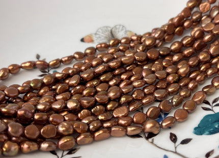 4x6 mm AAA Rare Burnt Orange Gold Color Rice Nugget Shape Freshwater Pearl Beads Genuine Very High Luster Freshwater Pearls #P2619