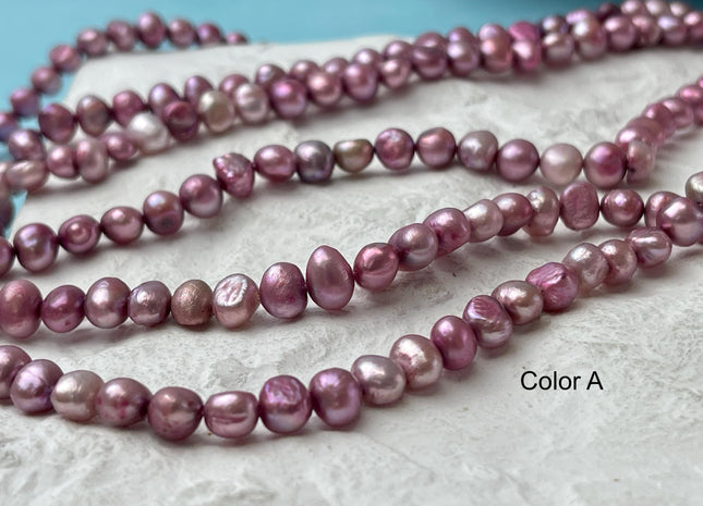 5-6 mm Purple Pink Color Potato Nugget Freshwater Pearl Beads Genuine Tiny Freshwater Pearls #P2764