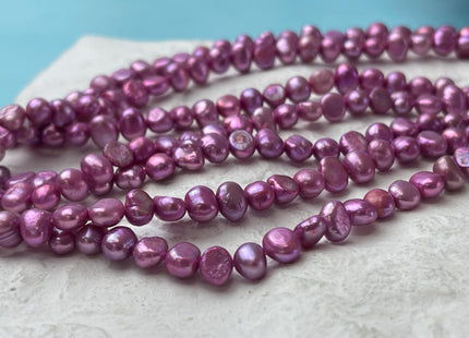 5-6 mm Purple Pink Color Potato Nugget Freshwater Pearl Beads Genuine Tiny Freshwater Pearls #P2764