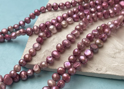 5-6 mm Purple Pink Color Potato Nugget Freshwater Pearl Beads Genuine Tiny Freshwater Pearls #P2764