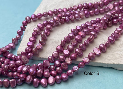 5-6 mm Purple Pink Color Potato Nugget Freshwater Pearl Beads Genuine Tiny Freshwater Pearls #P2764