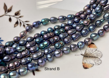 7x9-10 mm Rainbow Peacock Edison Baroque Freshwater Pearl Potato/Tear Drop Shape Beads Genuine High Luster Edison Pearls #P2765